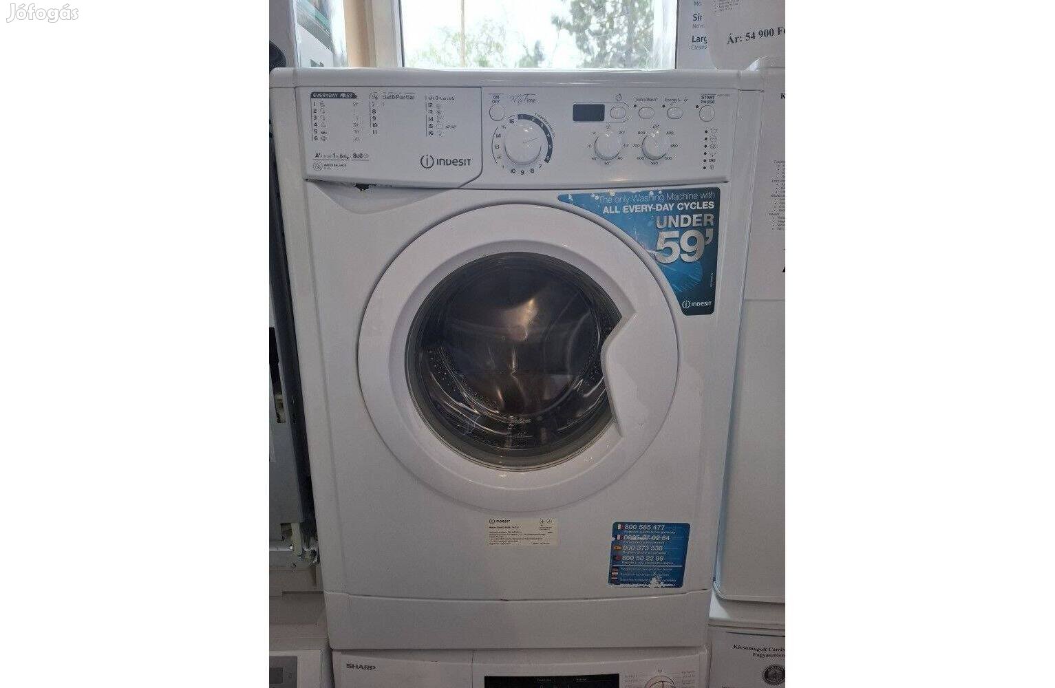 Felújított Indesit EWSD 60851 Elöltöltős Mosógép [Hfv648 6 hó garancia